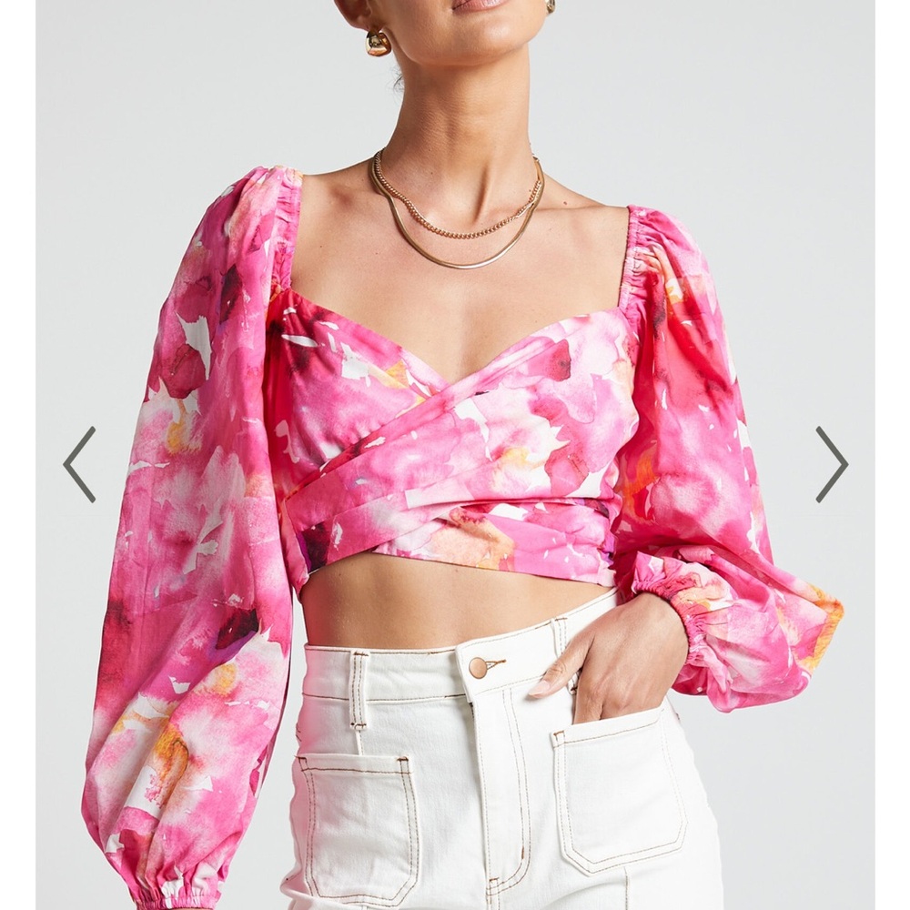 Floral Pink Wrap Top